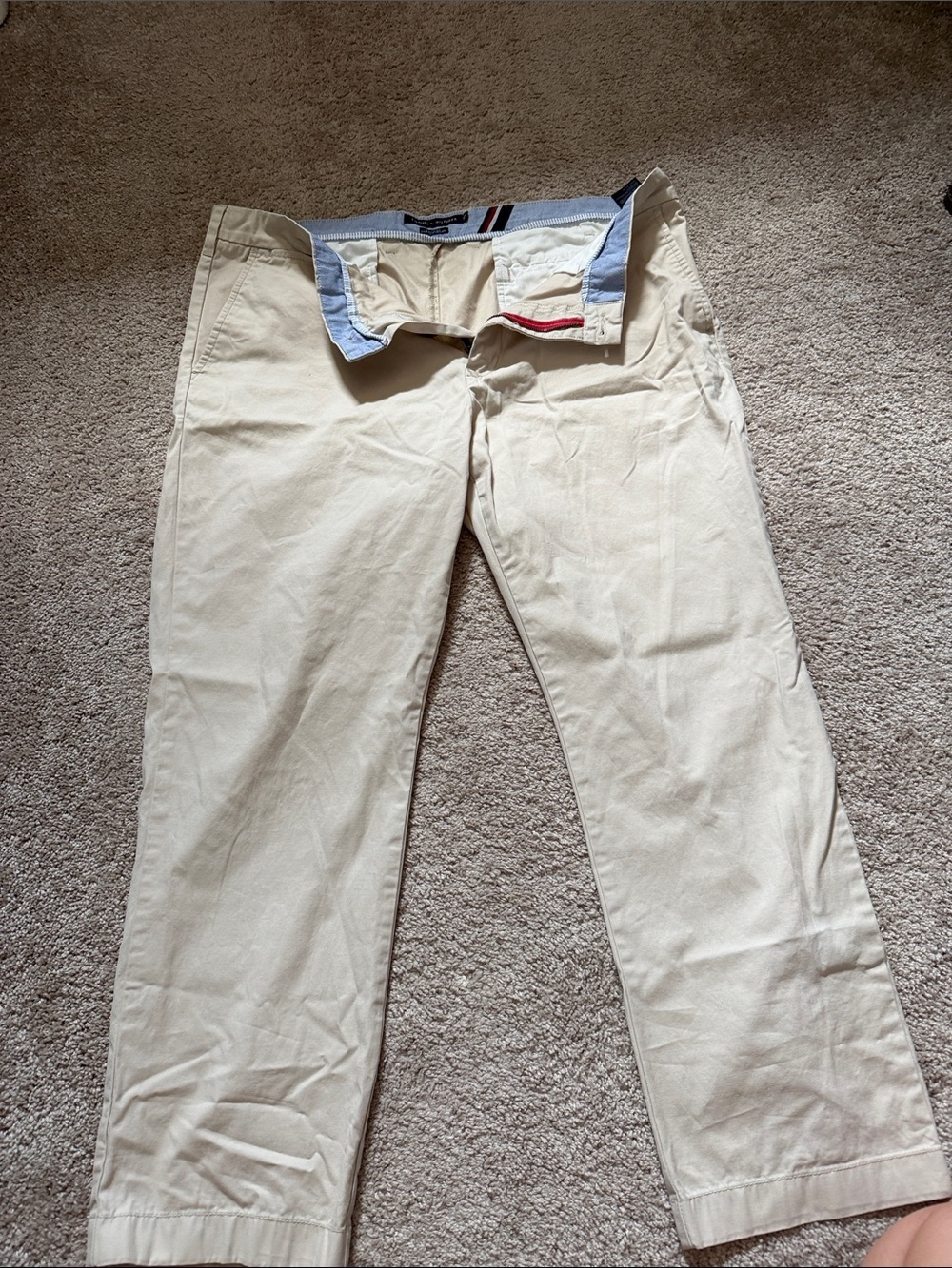 Tommy Hilfiger Cream Cotton Chinos